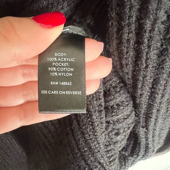 Torrid Shaker Stitch Cardigan Zip Sweater in Deep Black - Picture 8 of 10